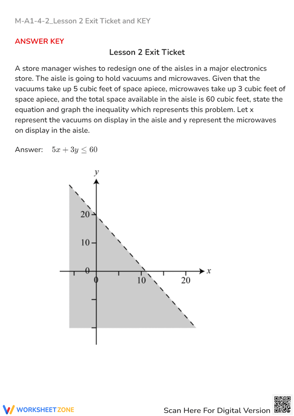 Inequality Word Problem: Vacuums & Microwaves - Exit Ticket - Page 2
