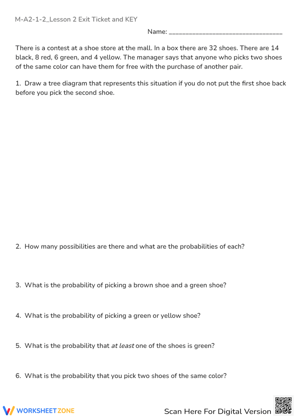 M-A2-1-2_Lesson 2 Exit Ticket and KEY - Page 1