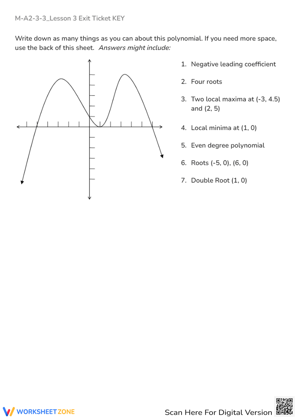 M-A2-3-3_Lesson 3 Exit Ticket and KEY - Page 1