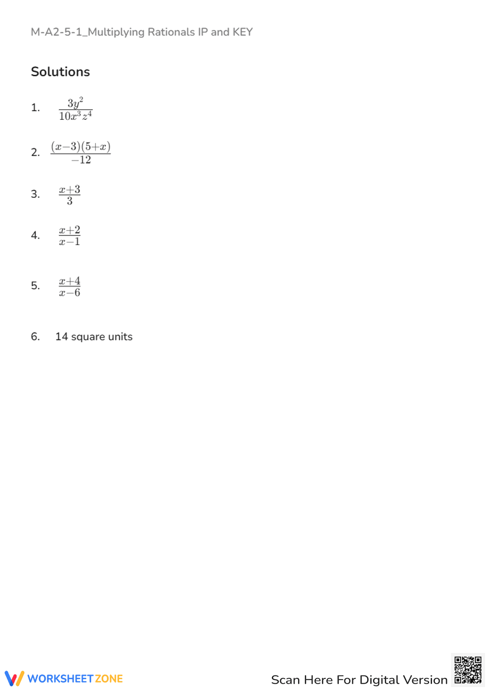 Multiplying Rational Expressions: Algebra 2 Practice Worksheet - Page 2