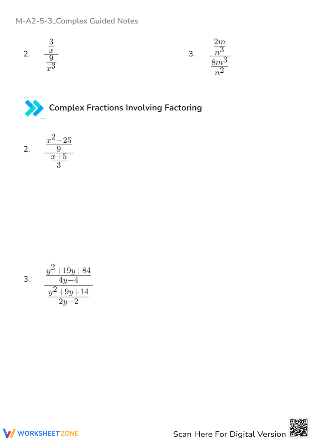 Complex Fractions Guided Notes - Simplify & Learn the Rules! - Page 2