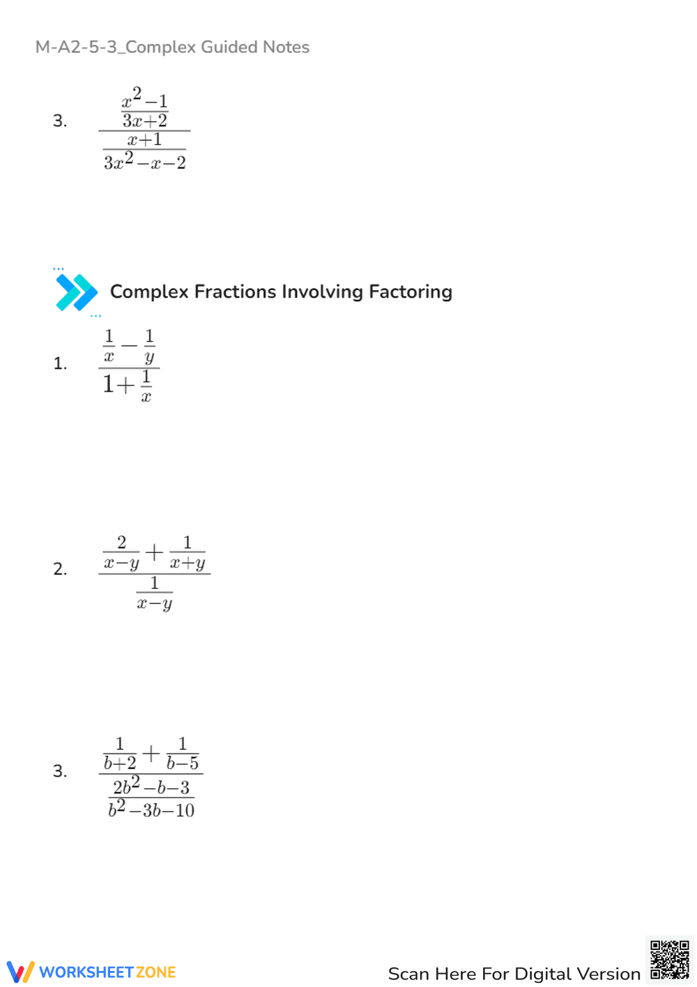 Complex Fractions Guided Notes - Simplify & Learn the Rules! - Page 3