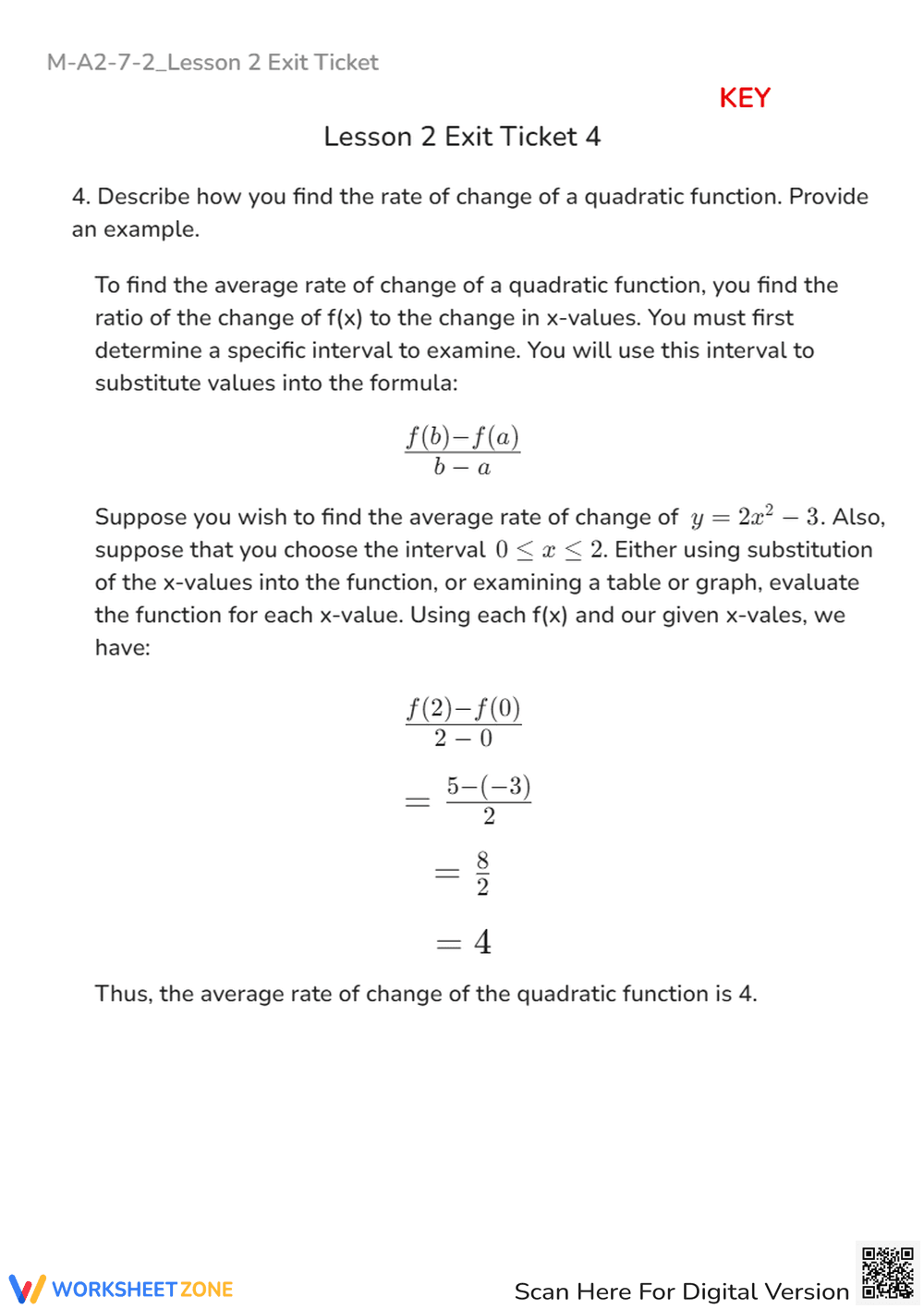 M-A2-7-2_Lesson 2 Exit Ticket and KEY - Page 9