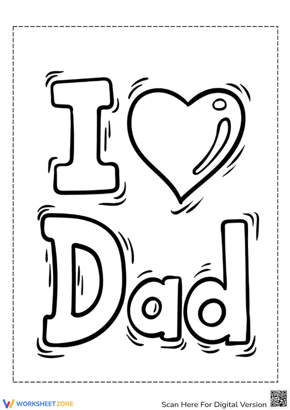 'I Love You Dad' Coloring Fun - Page 1