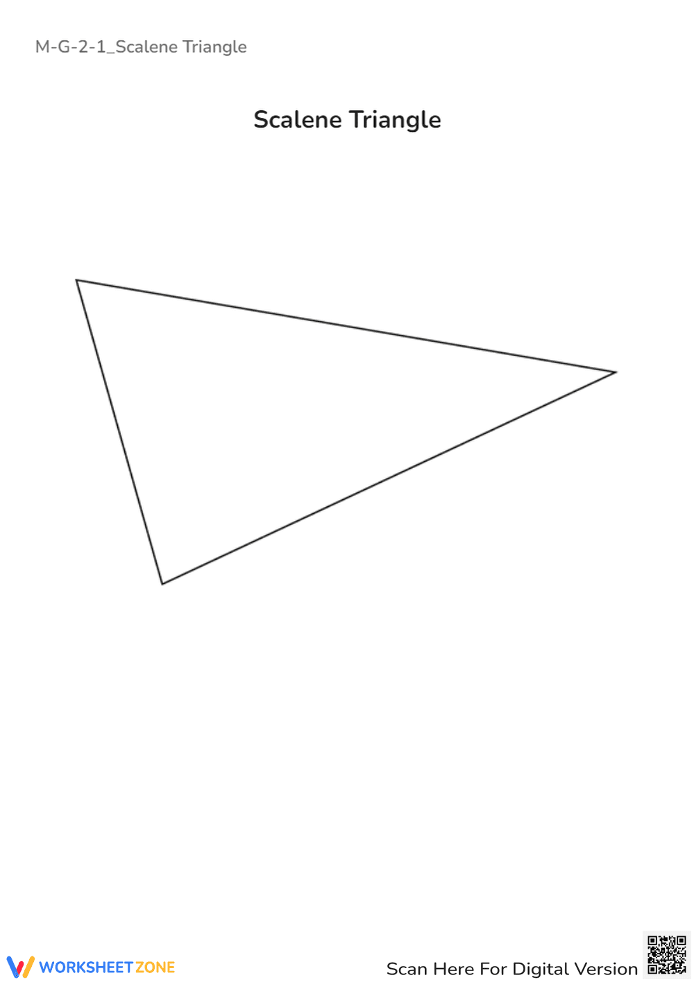 Scalene Triangle Worksheet - Geometry Practice for Grades 2-4 - Page 1