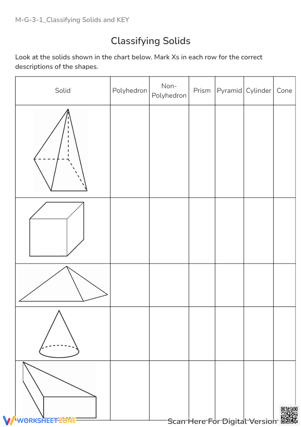 Classifying Solids: Identify Prisms, Pyramids, & More! Geometry Fun - Page 1