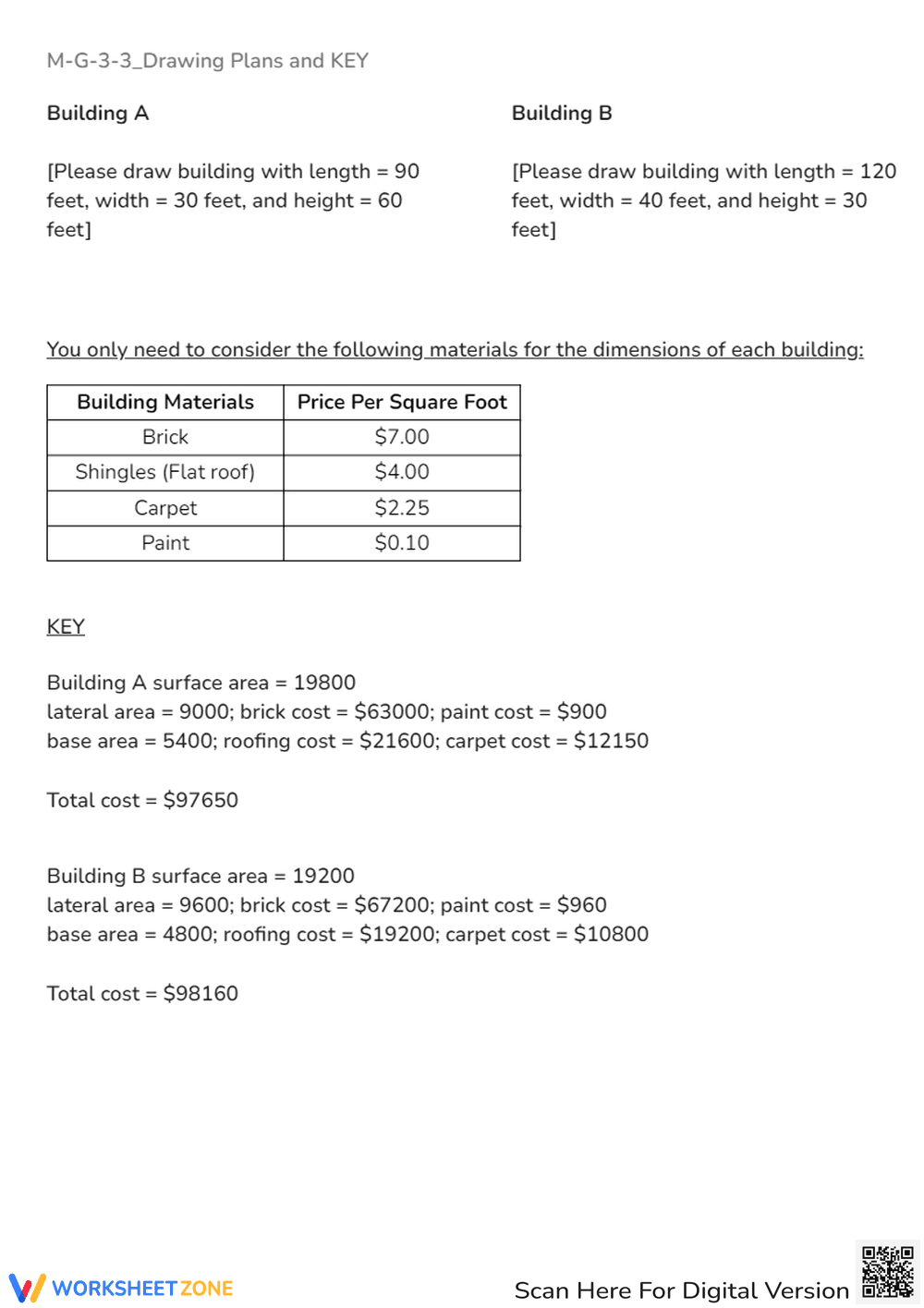 Building Design & Cost Analysis Worksheet - NYC Project - Page 2