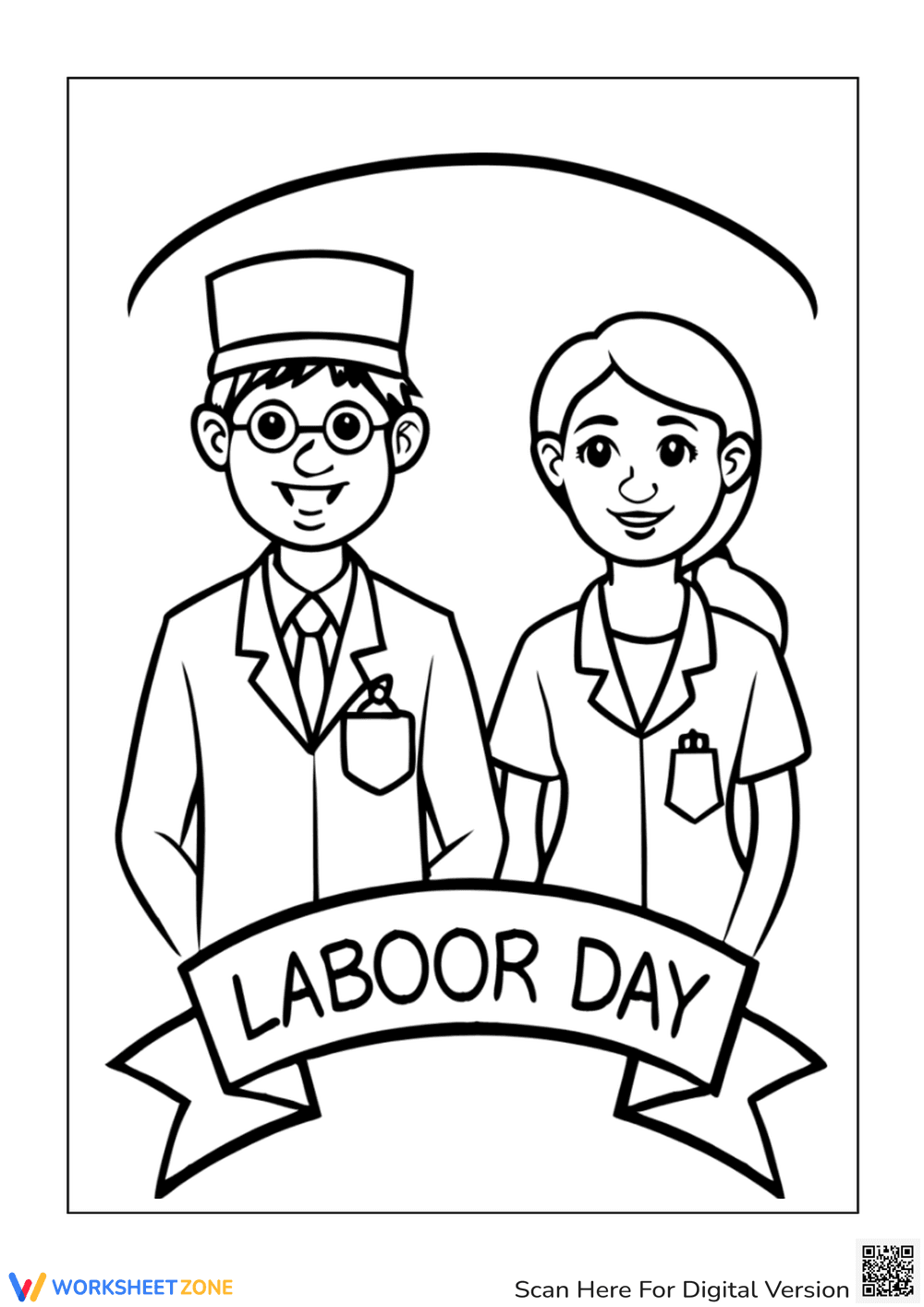 Festive Labor Day Coloring Pages - Page 1