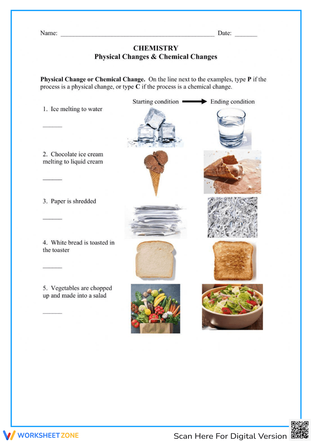 Physical changes and Chemical changes - Page 1
