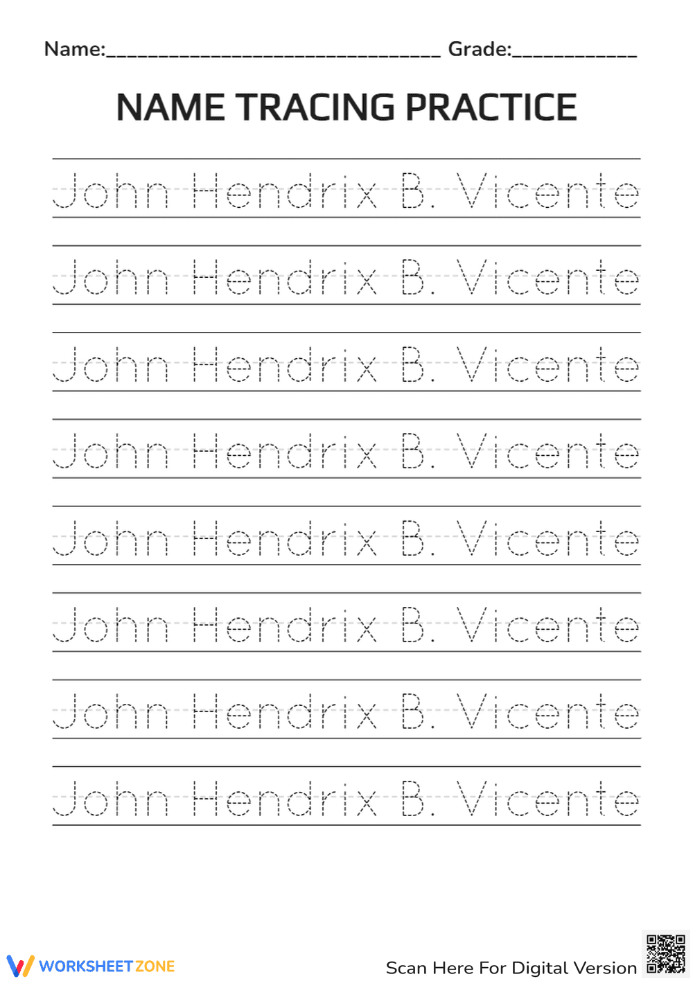 Personalized Handwriting Practice - Page 1