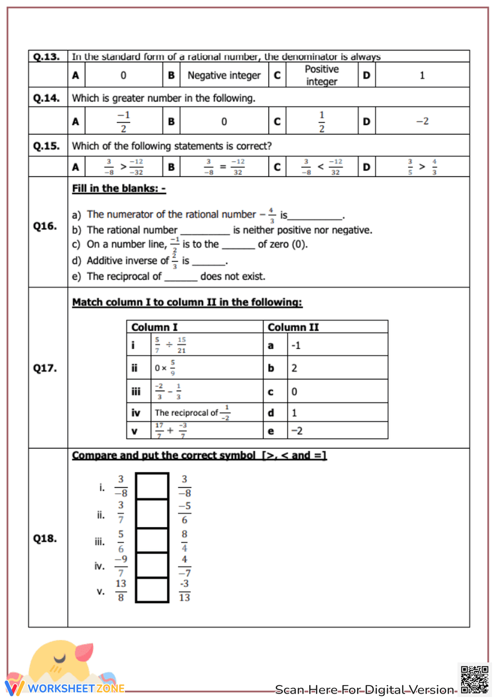 Rational Numbers - Page 2