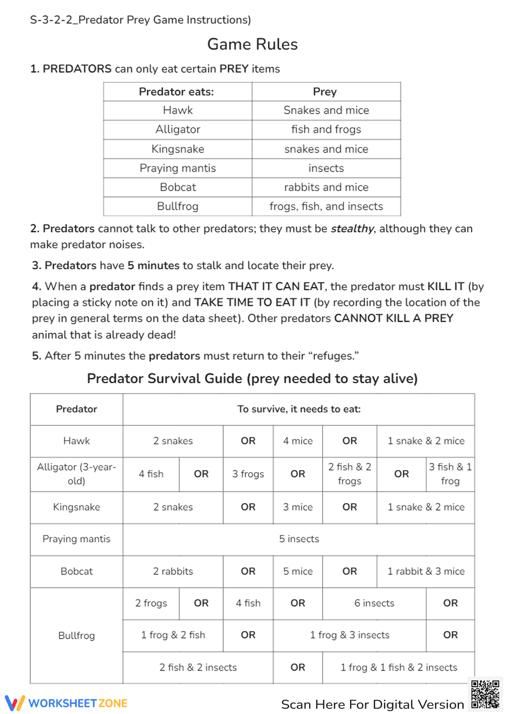 Predator Prey Game: Ecosystems & Food Chains - Survival Guide! - Page 1