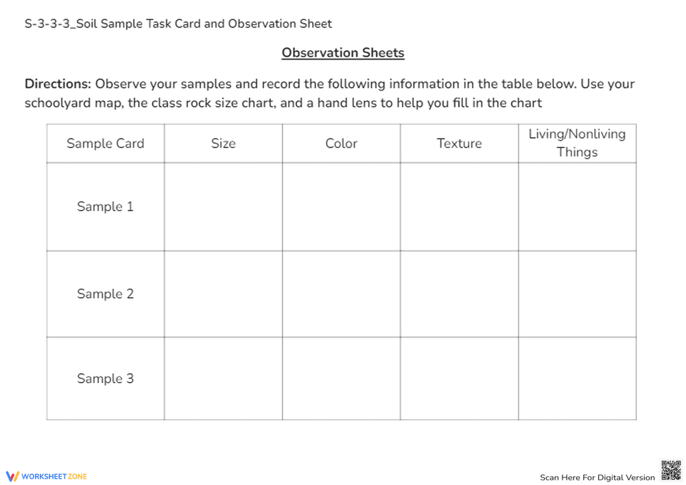 Soil Sample Collection Task Card - Schoolyard Science Activity - Page 2