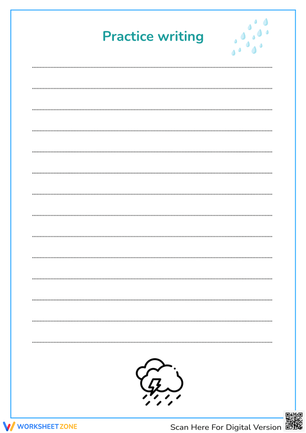 Descriptive Adults Handwriting: Weather Paragraph - Page 2