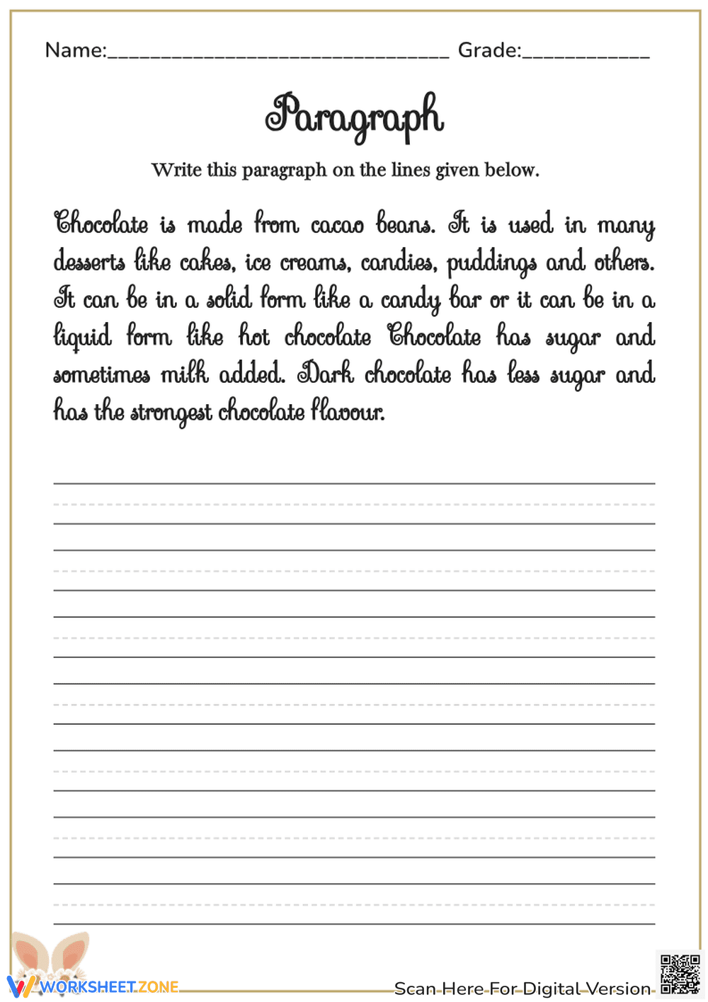 Chocolate Facts Neat Handwriting Practice - Page 1