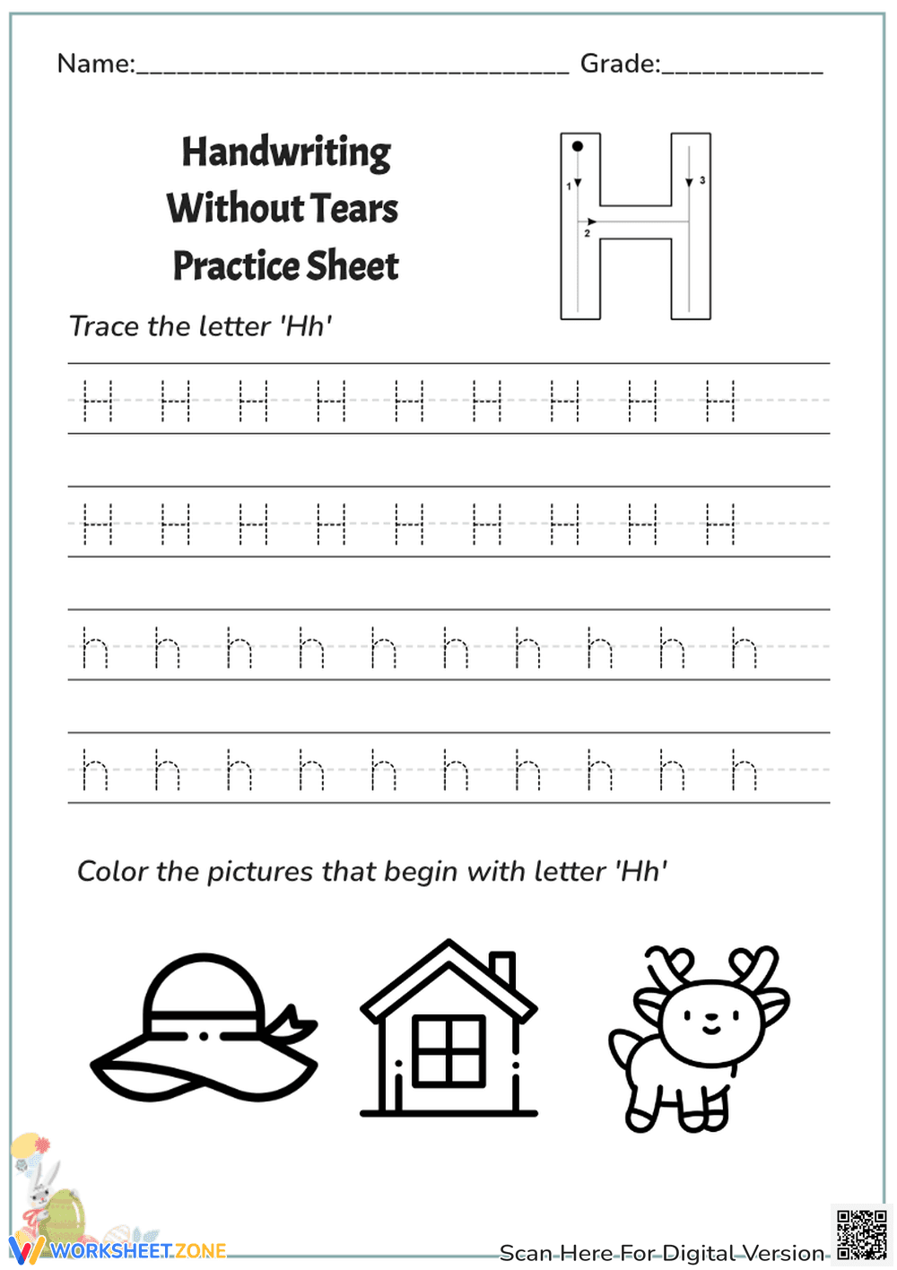 Handwriting: Letter H Practice - Tracing for Beginners! - Page 1