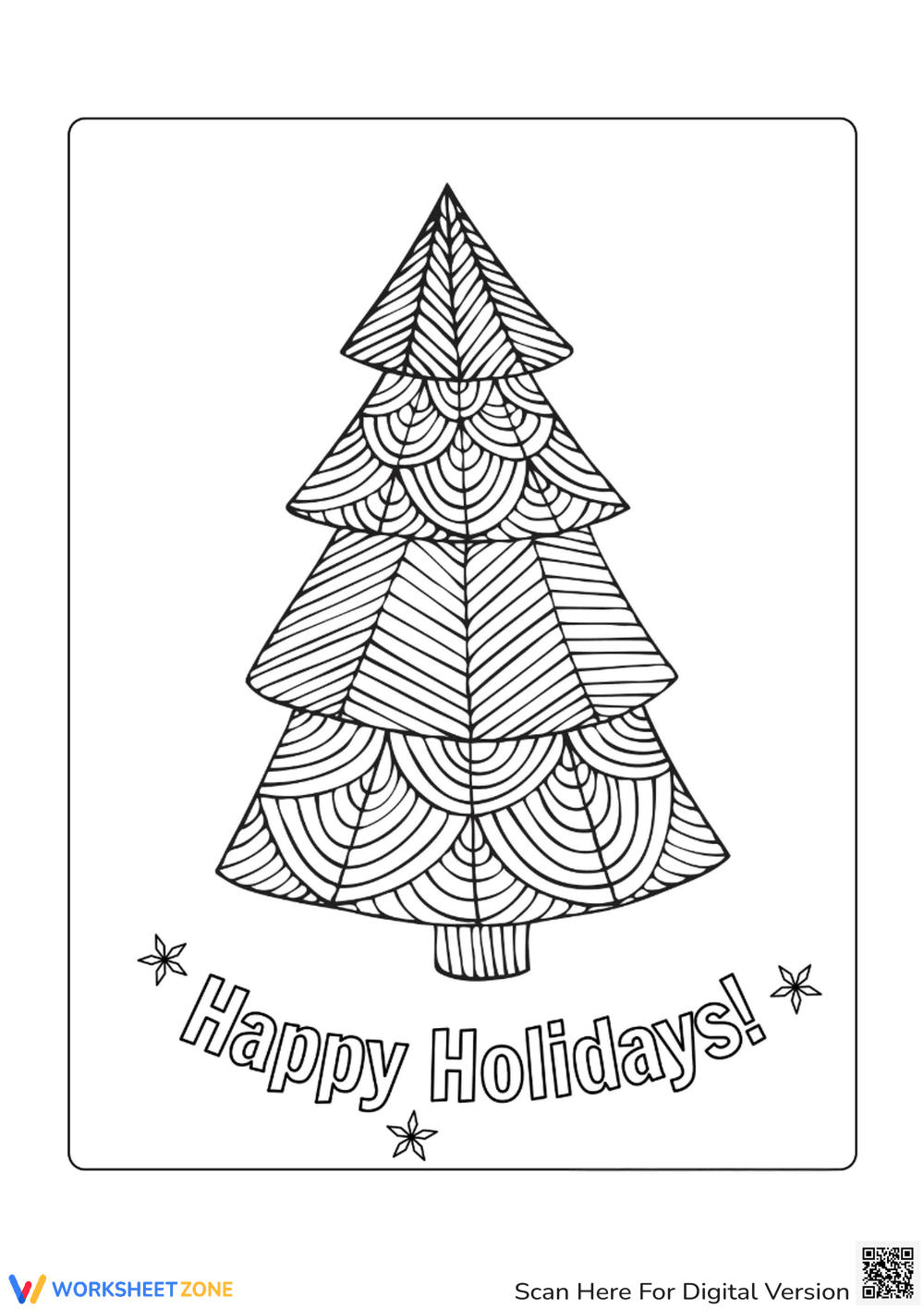 Stylish Christmas Tree Coloring - Page 1