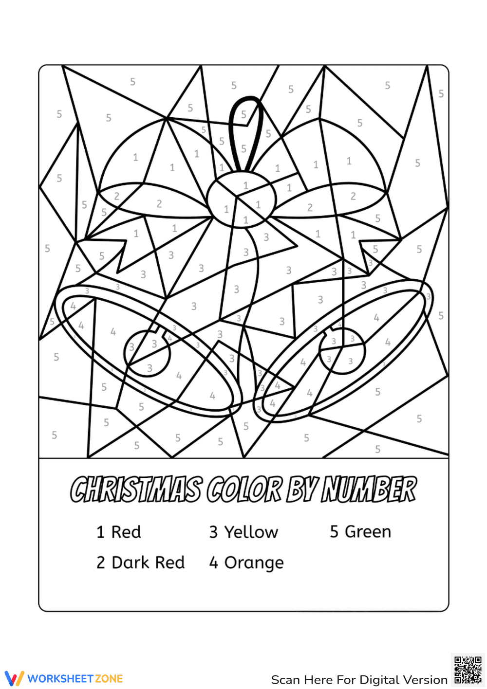 Christmas Bells Color by Number - Page 1