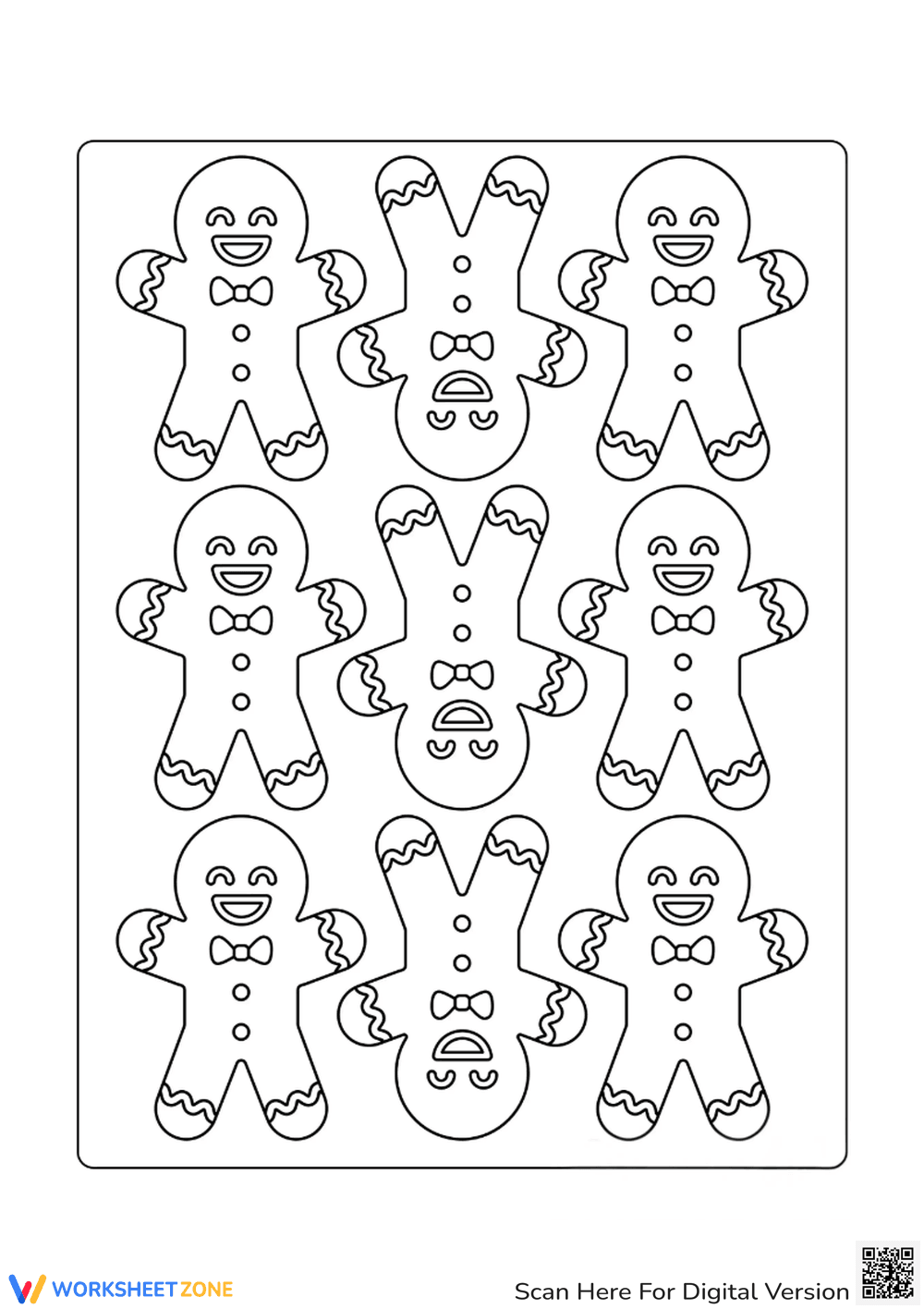 Holiday Gingerbread Coloring - Page 1