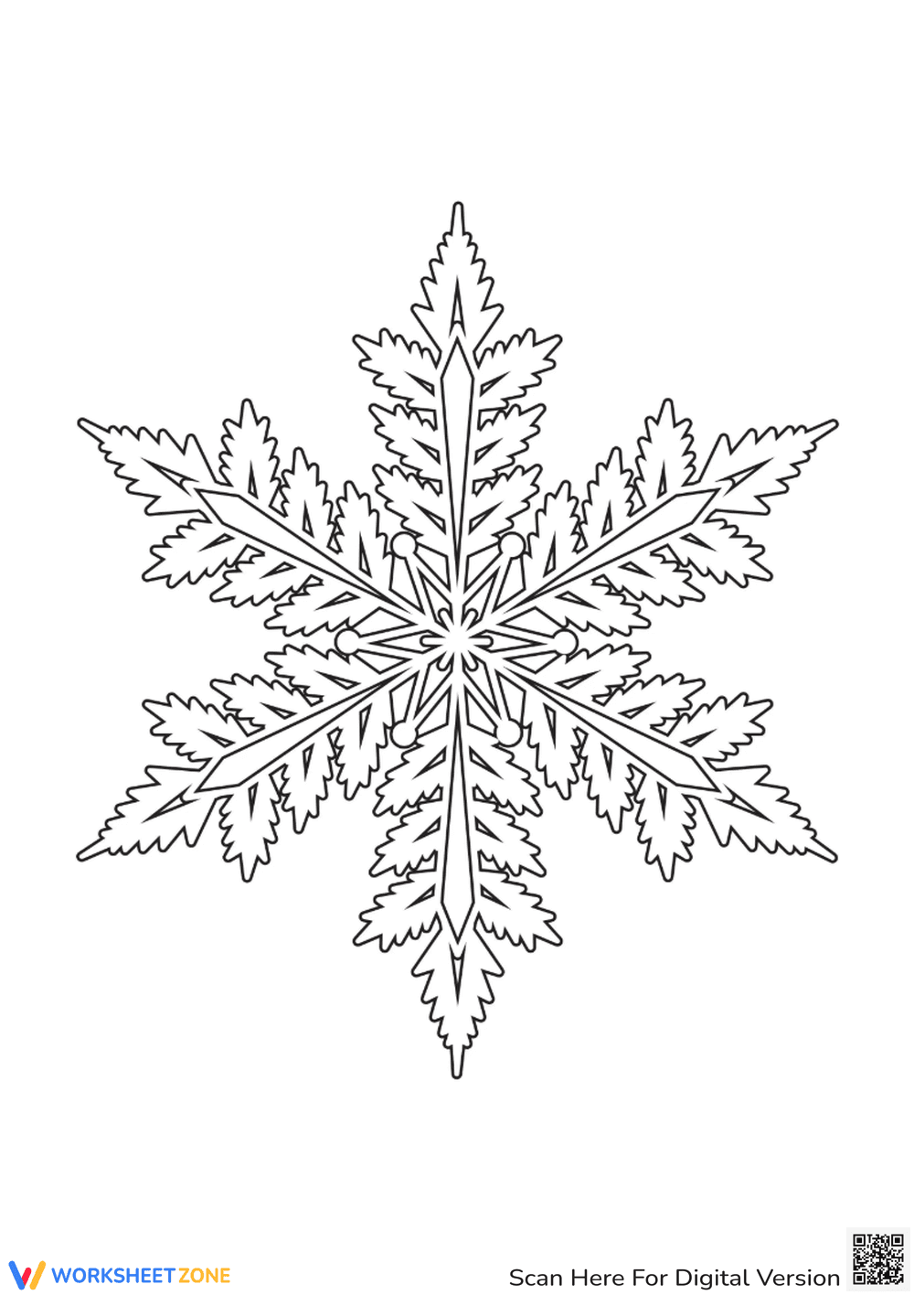 Crystal Snowflake: A Coloring Masterpiece - Page 1