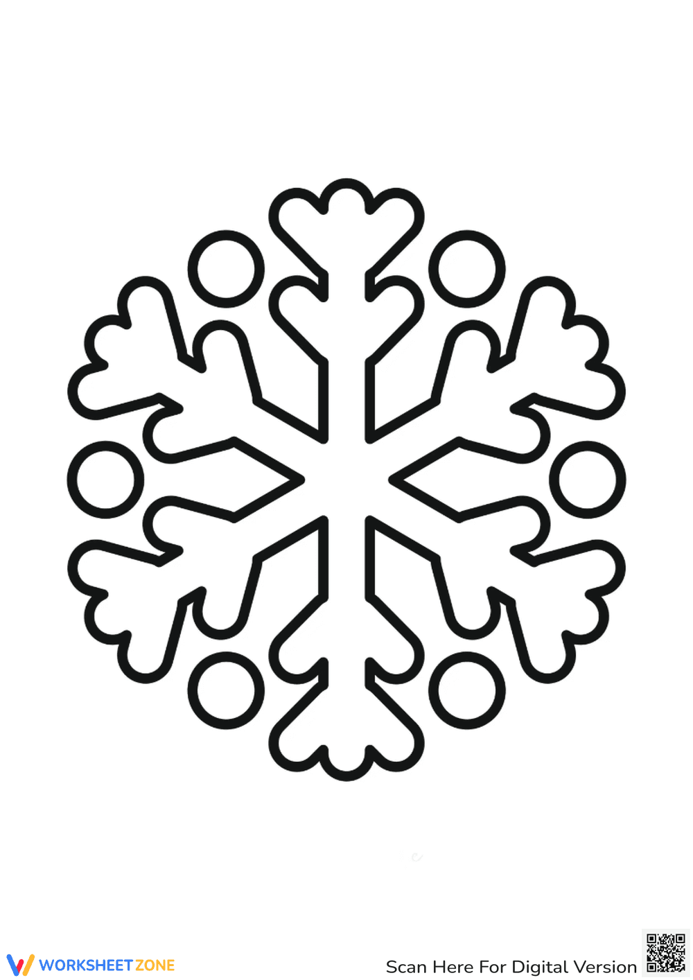 Basic Snowflake Design for Coloring - Page 1