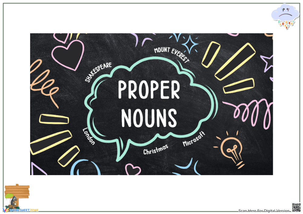 Proper Nouns Worksheet - Page 1
