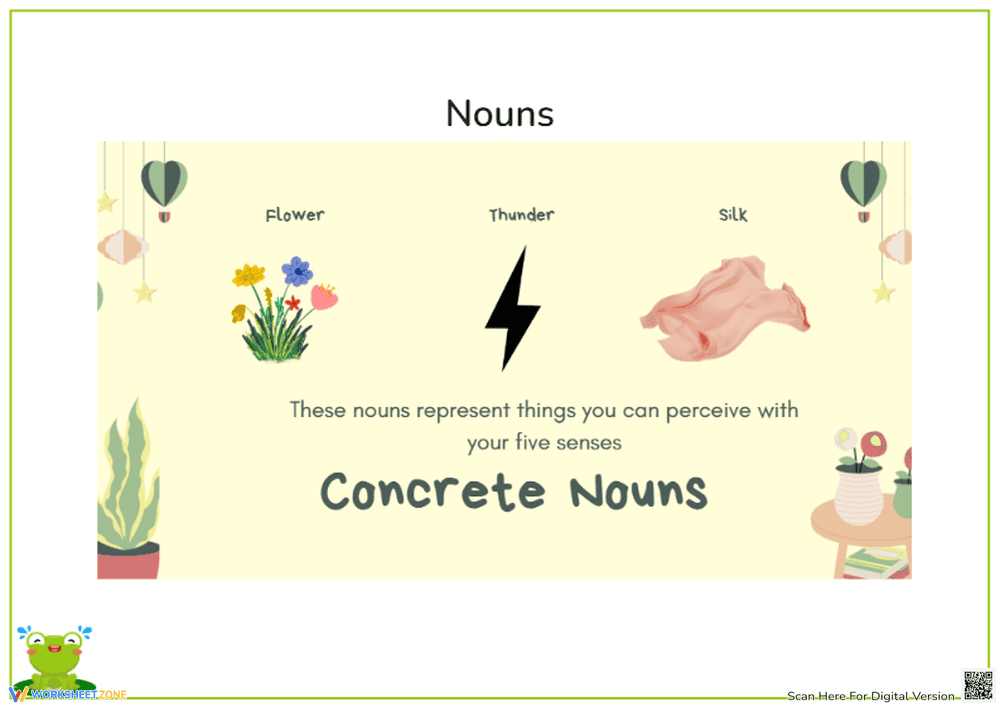 Concrete Nouns Worksheet - Page 1