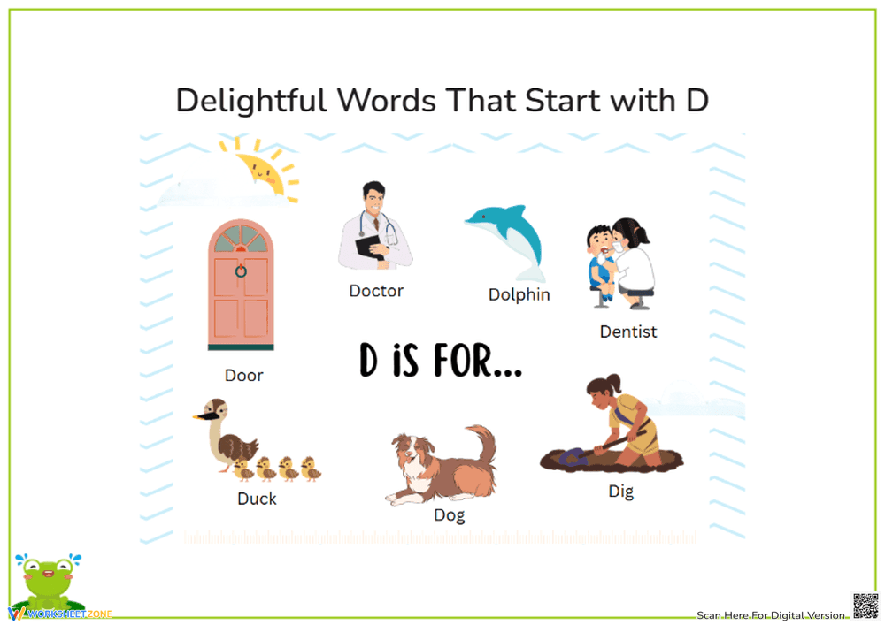 Letter D Vocabulary Worksheets - Page 1