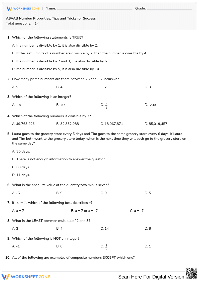 ASVAB Number Properties: Tips and Tricks for Success