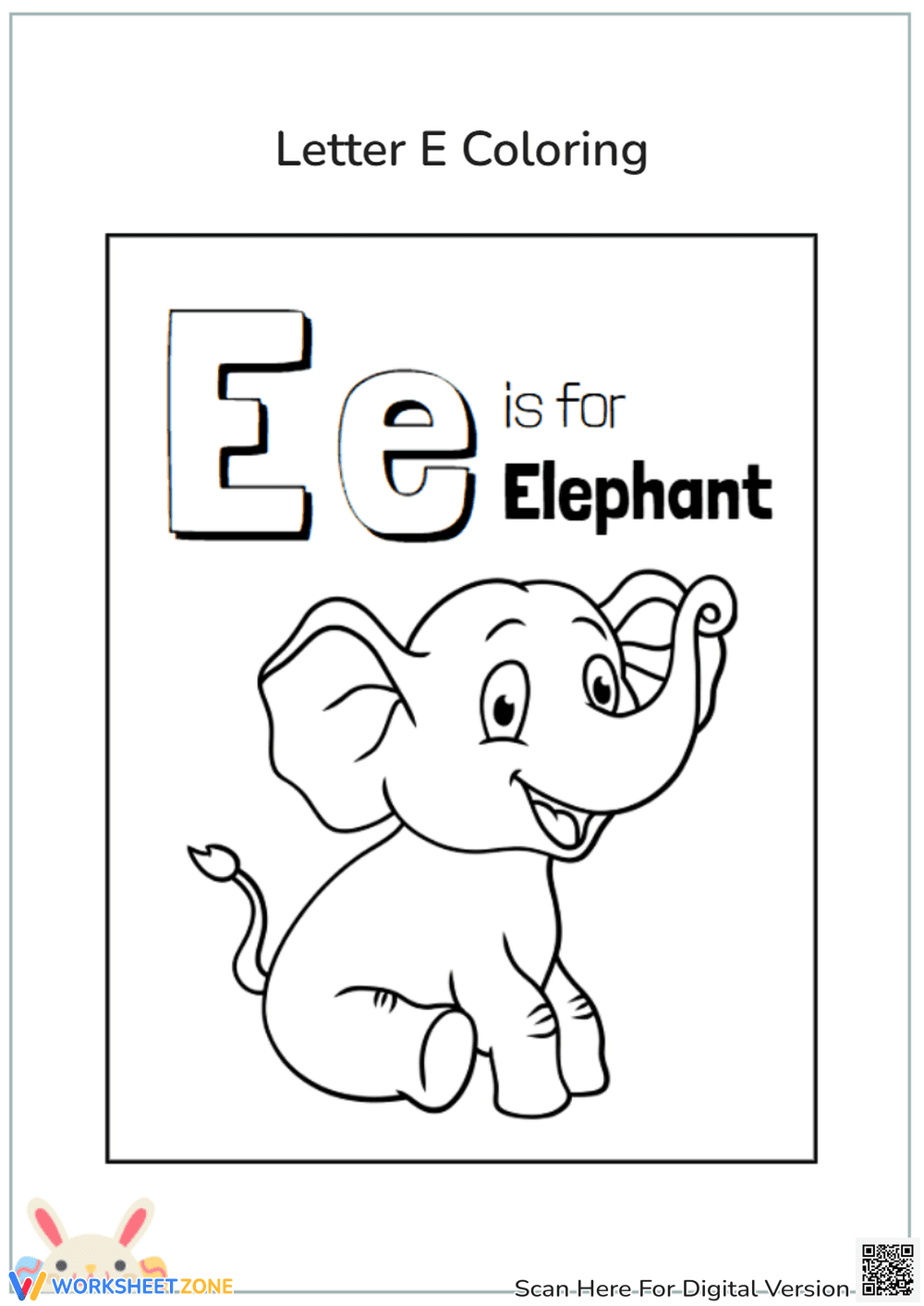 Letter E Coloring Worksheet - Page 1