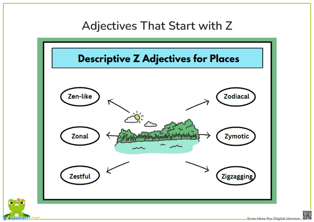 Descriptive Z Adjectives for Places - Page 1
