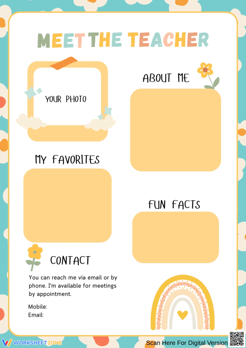Meet the Teacher Worksheet - Page 1
