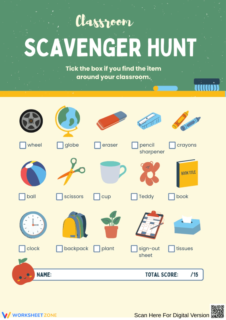 Classroom Scavenger Hunt - Page 1