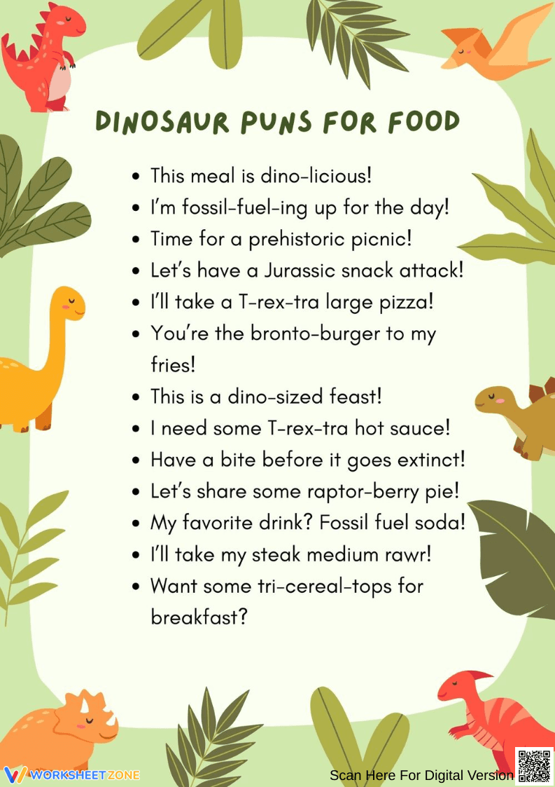 Tasty & Fun Dinosaur Puns for Food Lovers! - Page 1