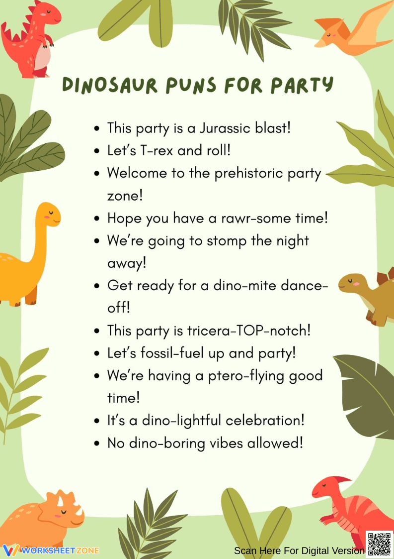 Roaring Fun Dinosaur Puns for Party Time - Page 1
