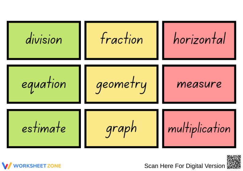 Math Vocabulary Spelling Words for Elementary Students - Page 2