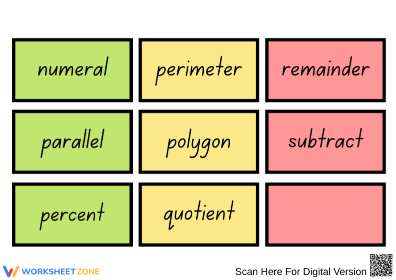 Math Vocabulary Spelling Words for Elementary Students - Page 3