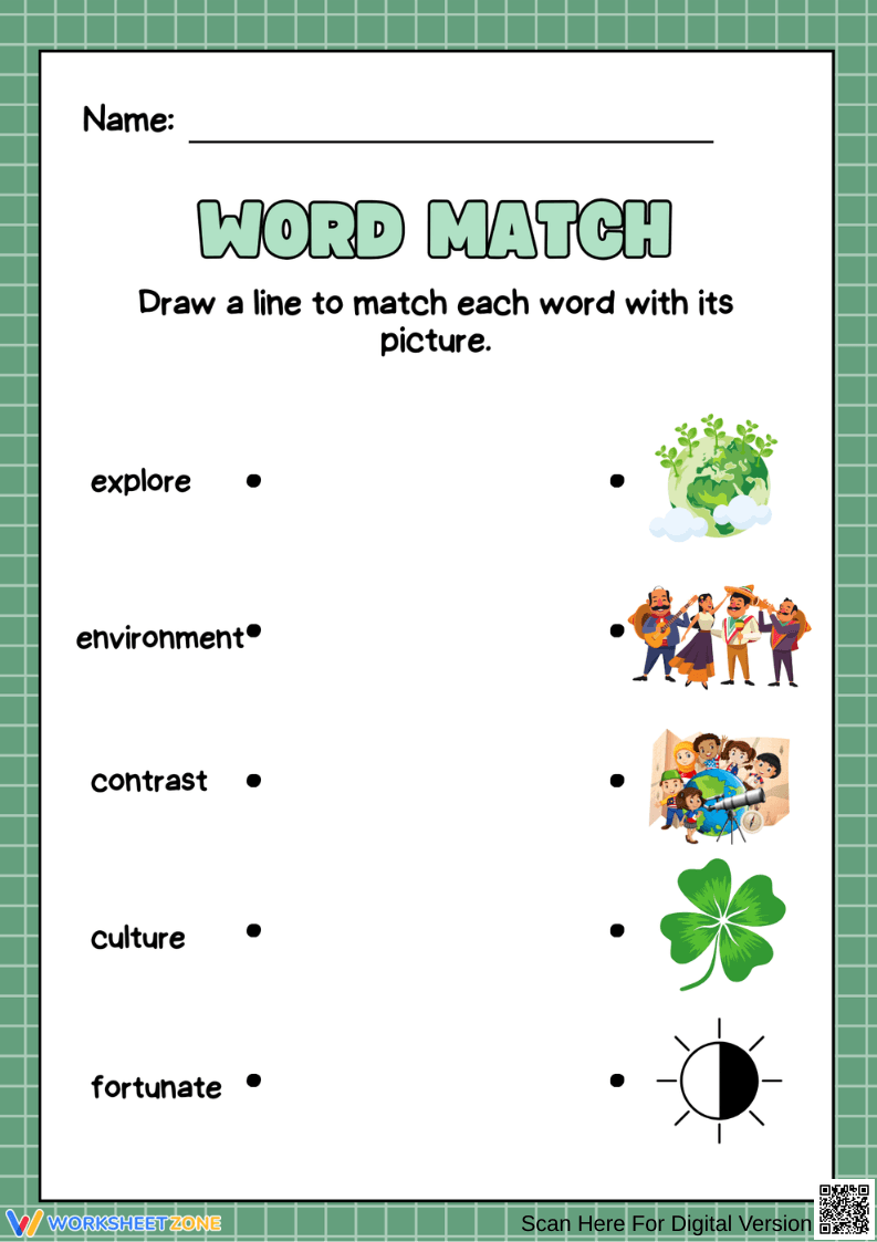6th grade sight words match - Page 1