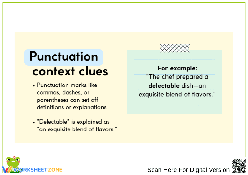 Punctuation Context Clues Worksheets - Page 1