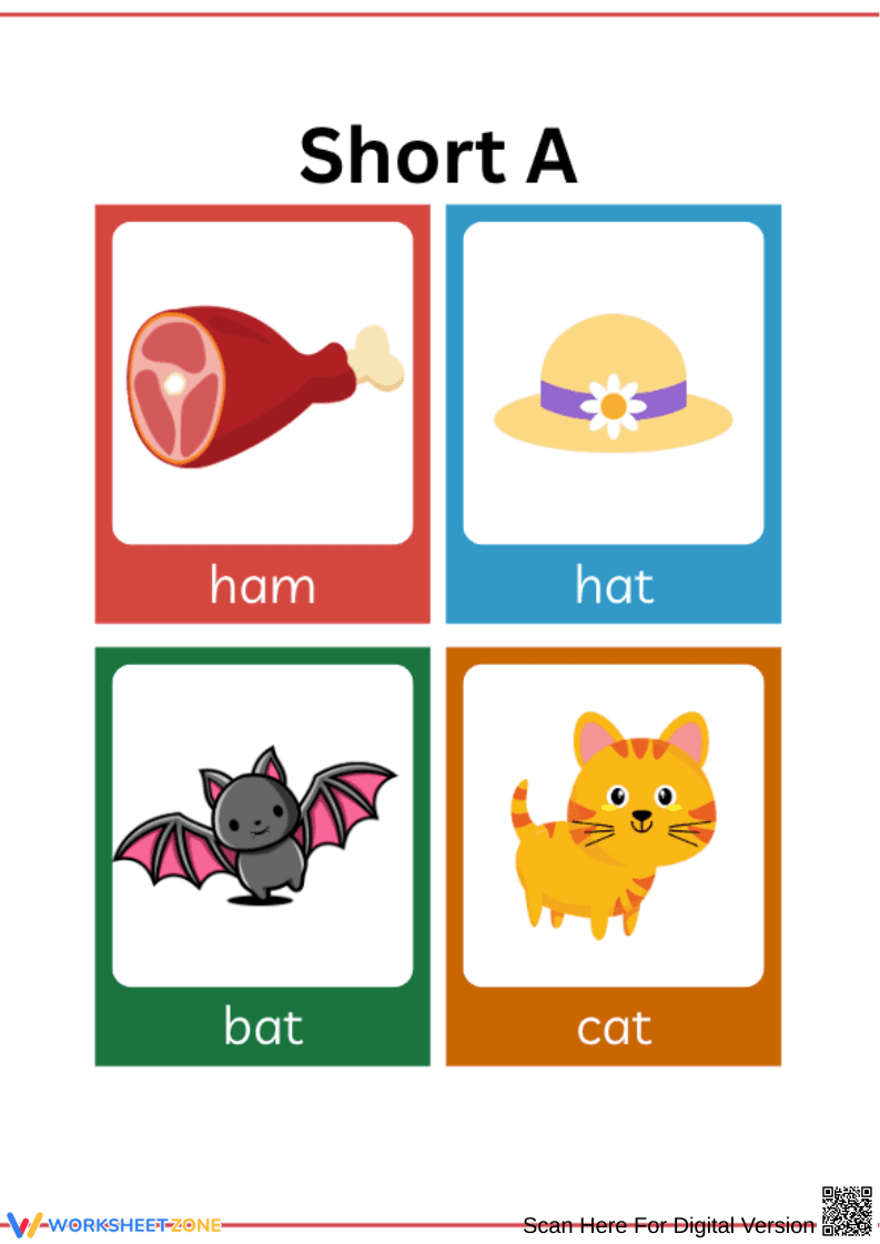 Short A Sound - Flashcards for Phonics Practice - Page 1