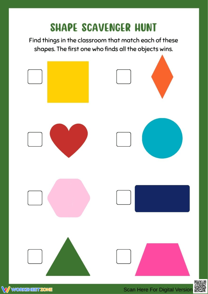 Shape Scavenger Hunt for Kids - Page 1