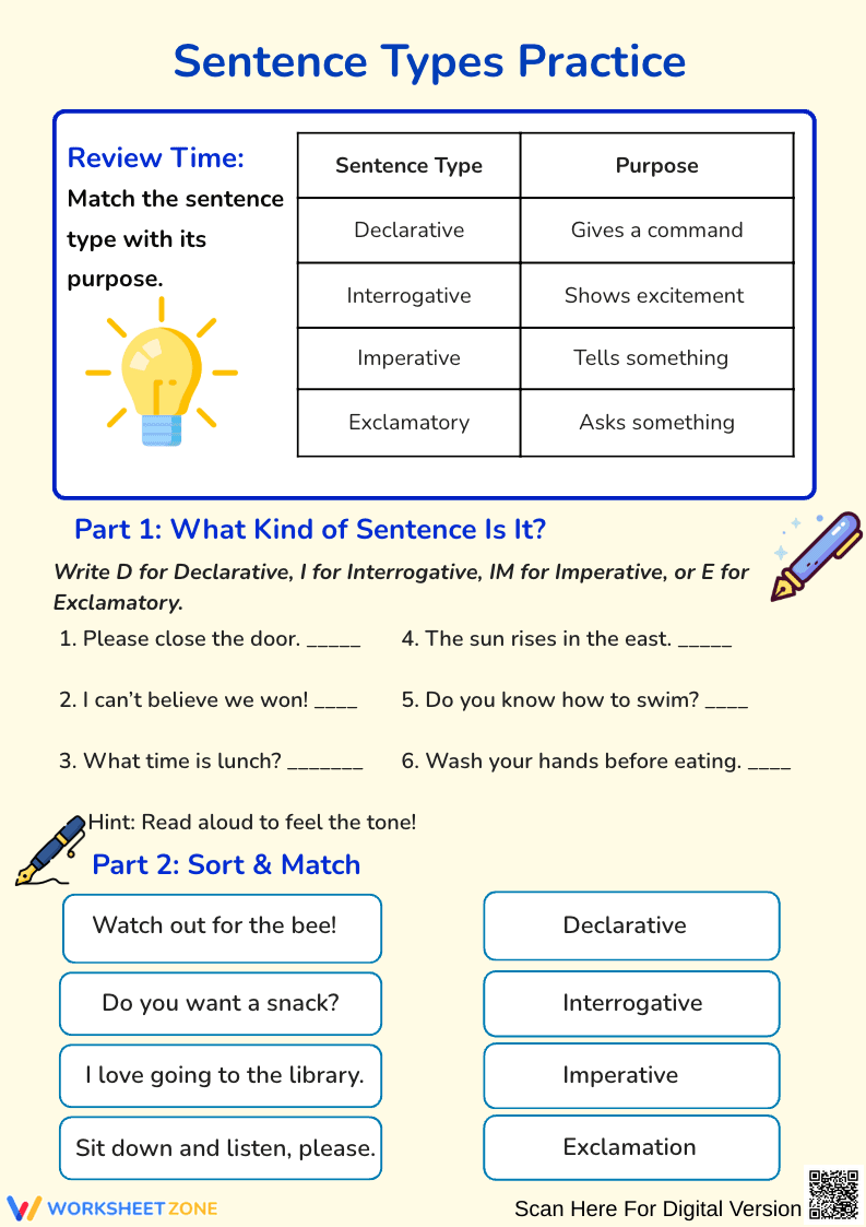 Mastering Sentence Types – Fun Practice - Page 1