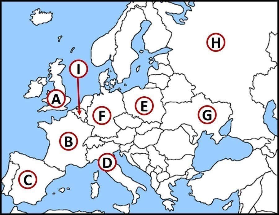 Europe Geography quiz 6th grade