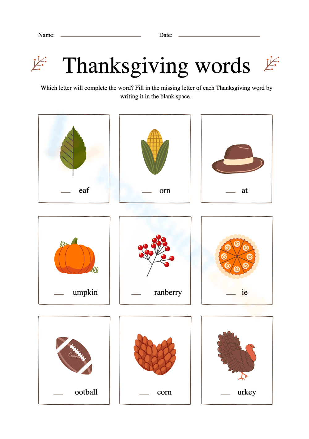 Colorful English Vocabulary Worksheet - Page 1