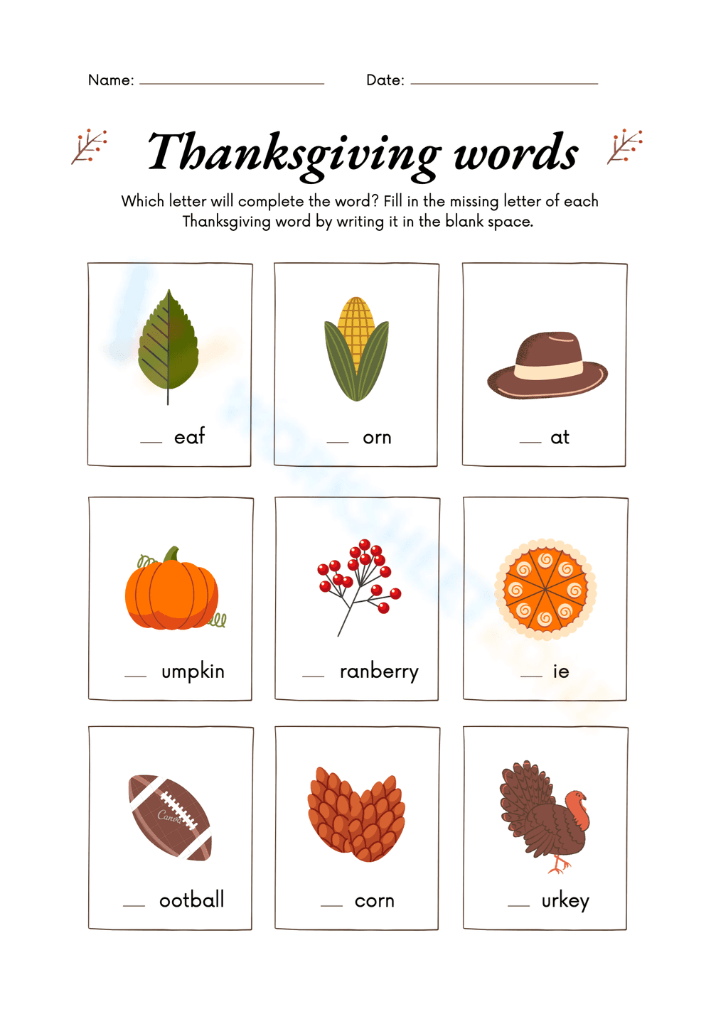 Colorful English Vocabulary Worksheet - Page 1