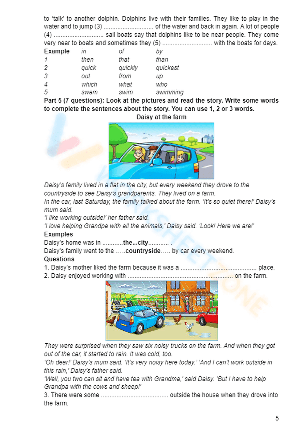 English Test: Listening, Reading & Writing - Page 5