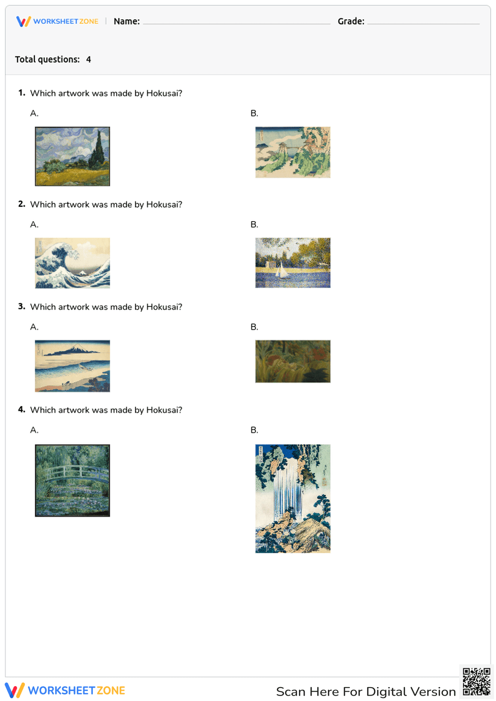 Hokusai Art History Challenge - Page 1