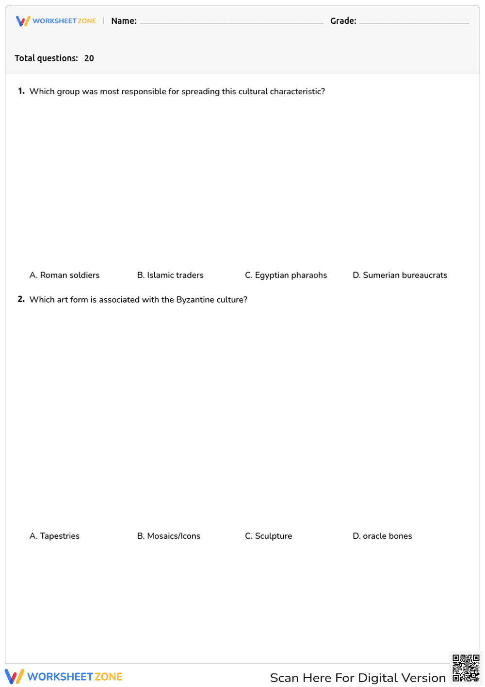 World Cultures and Religions Quiz - Page 1