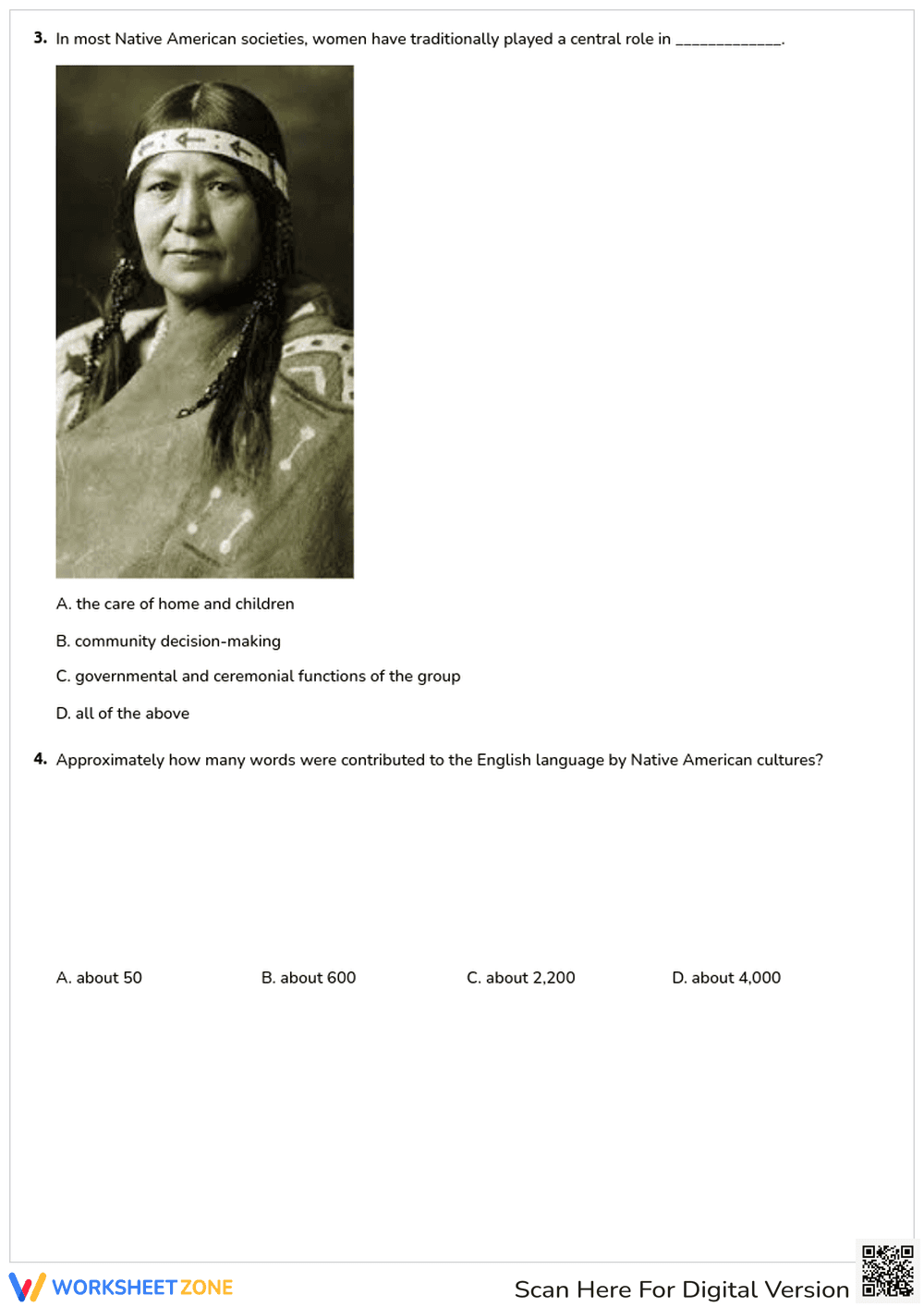 Quiz on Native American History and Culture - Page 2