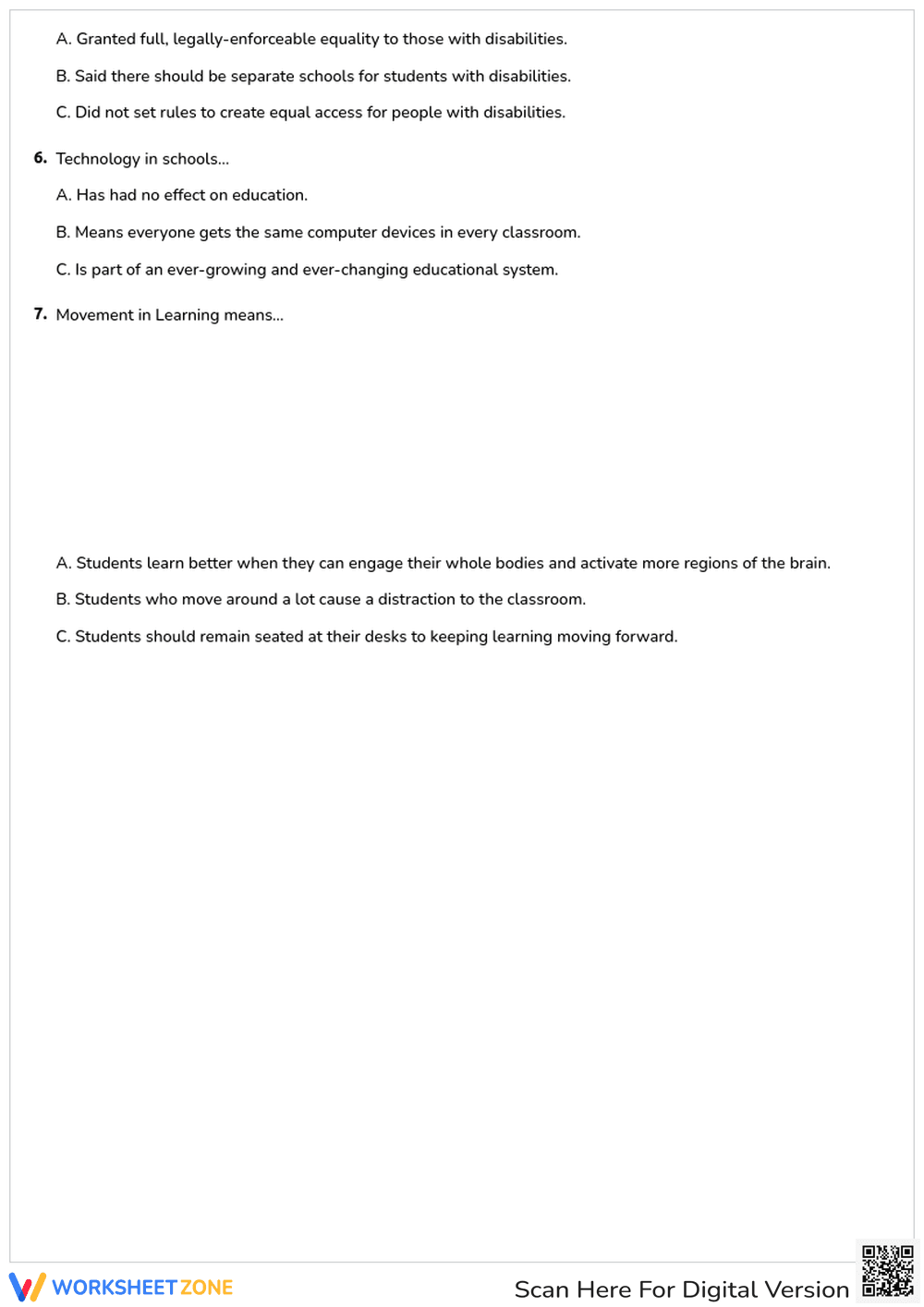 4th Grade U.S. History of Education - Page 2